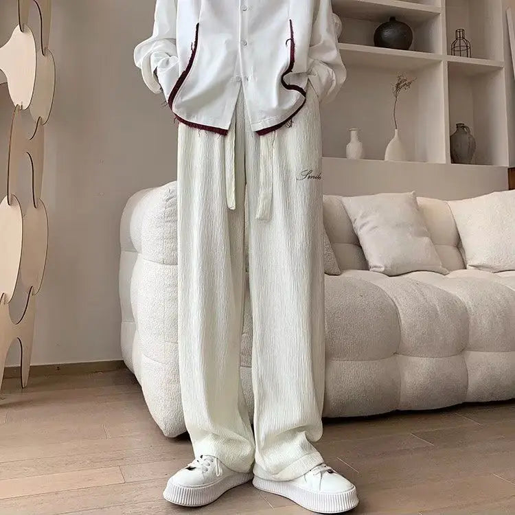 ICE SILK WIDE-LEG LINEN TROUSERS