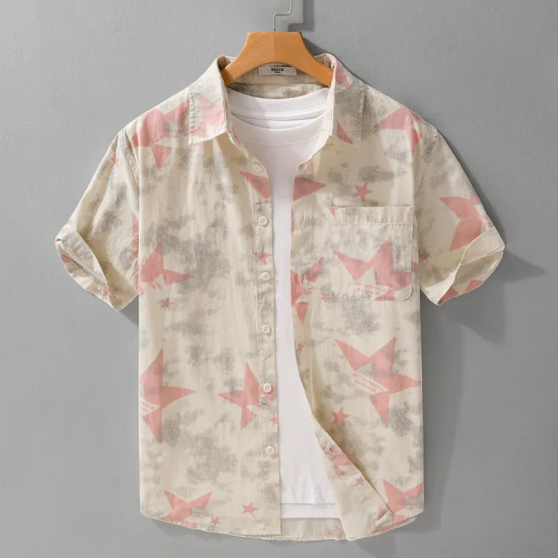 STAR PRINT PURE COTTON SHIRT