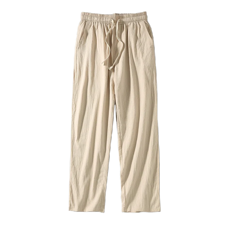 PLUS SIZE LOOSE WIDE-LEG LINEN PANTS