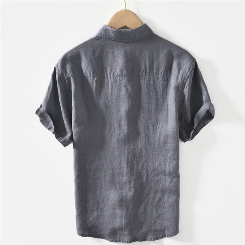 PURE LINEN SLIM CARGO SHIRT
