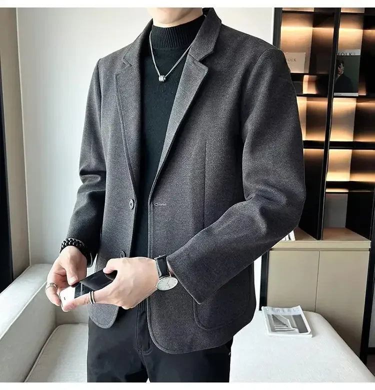 SLIM FIT TWEED BLAZER JACKET