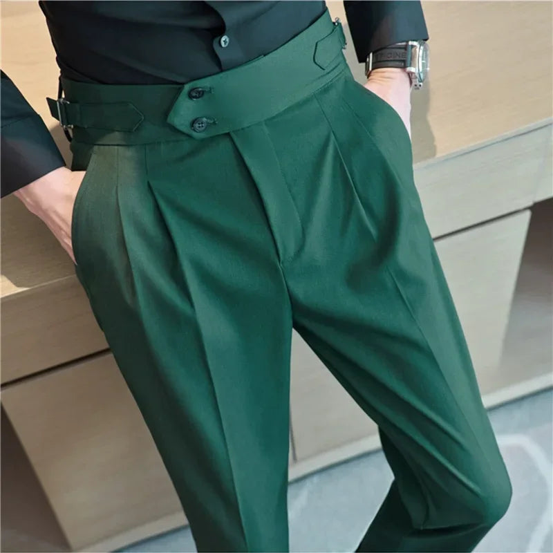 SLIM FIT HIGH WAIST OFFICE TROUSERS
