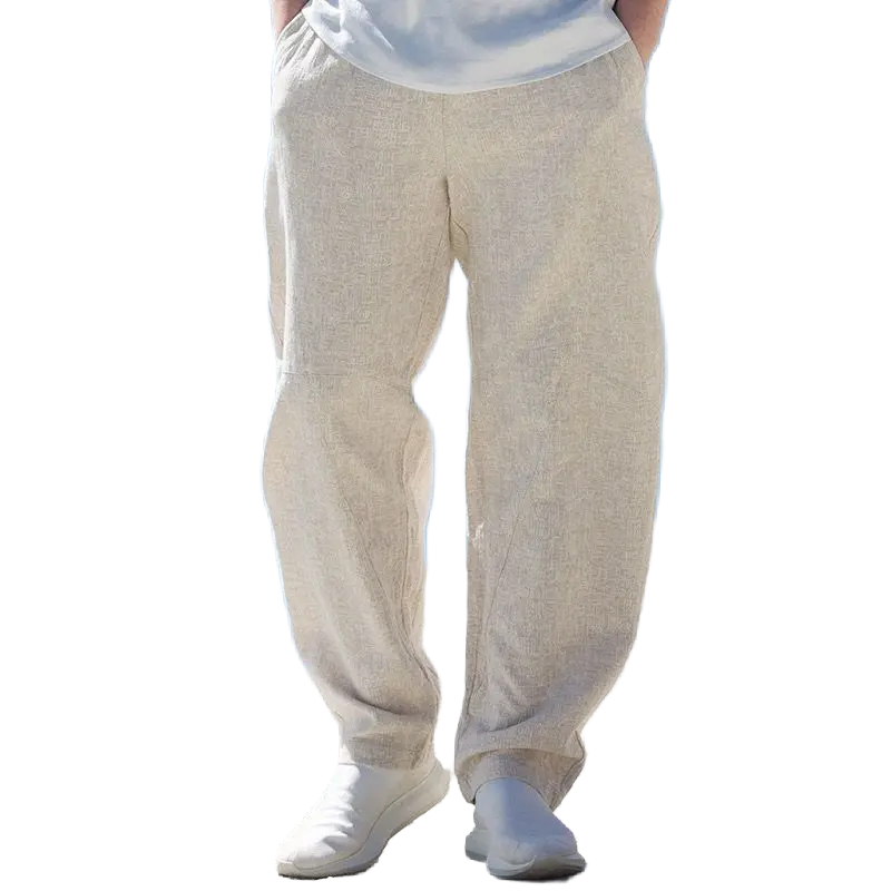 LOOSE VINTAGE COTTON LINEN TROUSERS