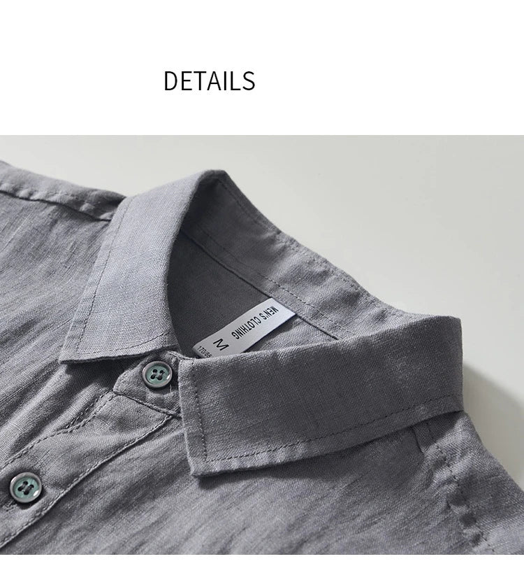 PURE LINEN SLIM CARGO SHIRT