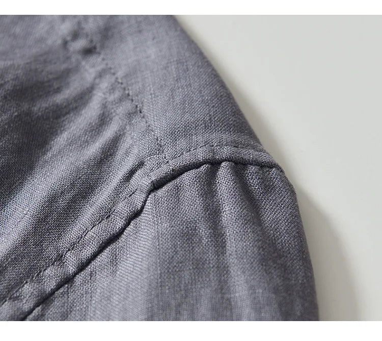 PURE LINEN SLIM CARGO SHIRT