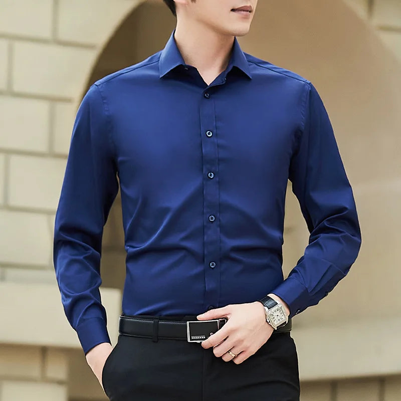 PLUS SIZE SOLID BUSINESS SHIRT
