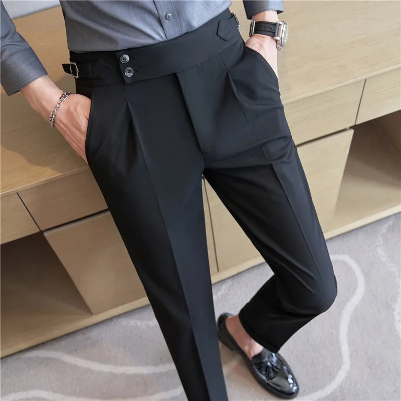 SLIM FIT HIGH WAIST OFFICE TROUSERS