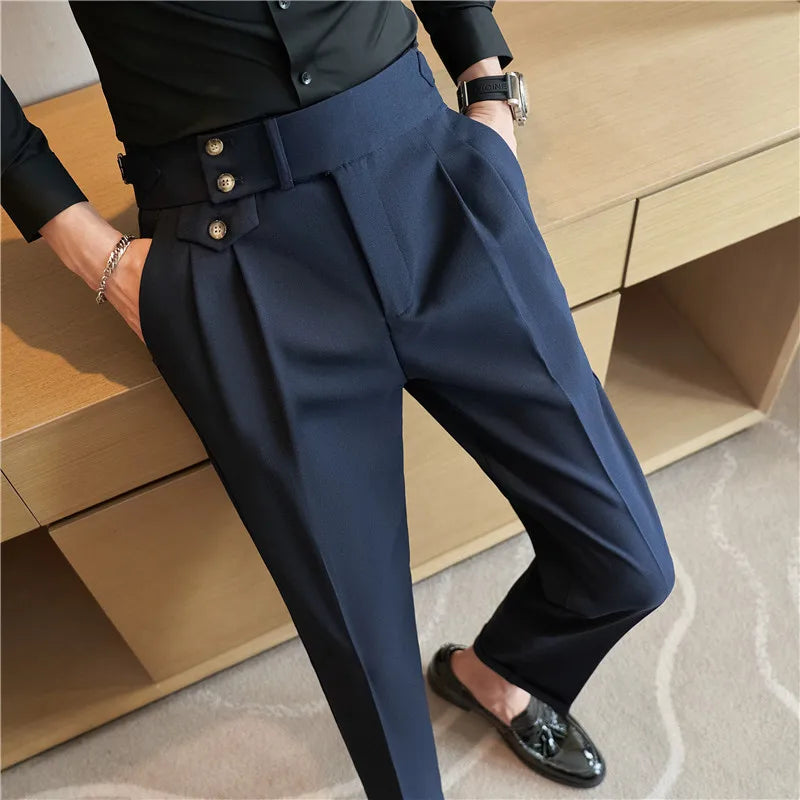 SLIM FIT HIGH WAIST OFFICE TROUSERS