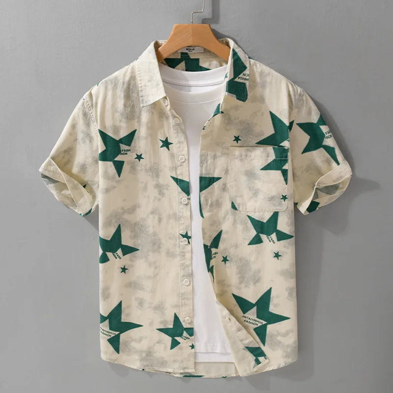 STAR PRINT PURE COTTON SHIRT