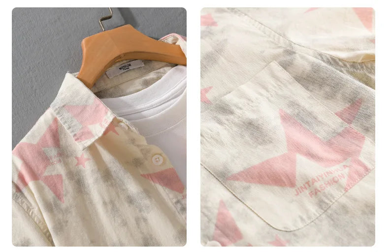 STAR PRINT PURE COTTON SHIRT