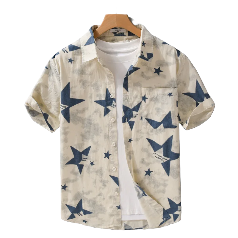STAR PRINT PURE COTTON SHIRT