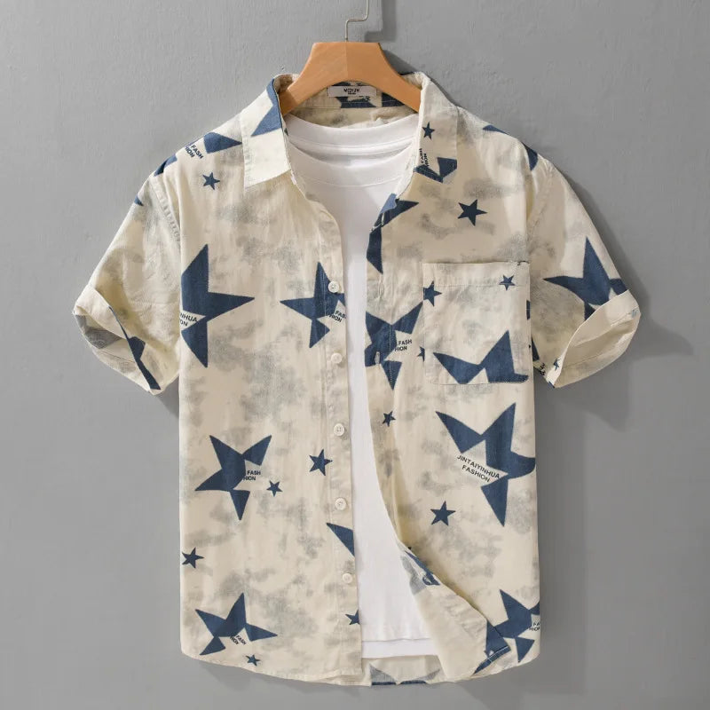 STAR PRINT PURE COTTON SHIRT