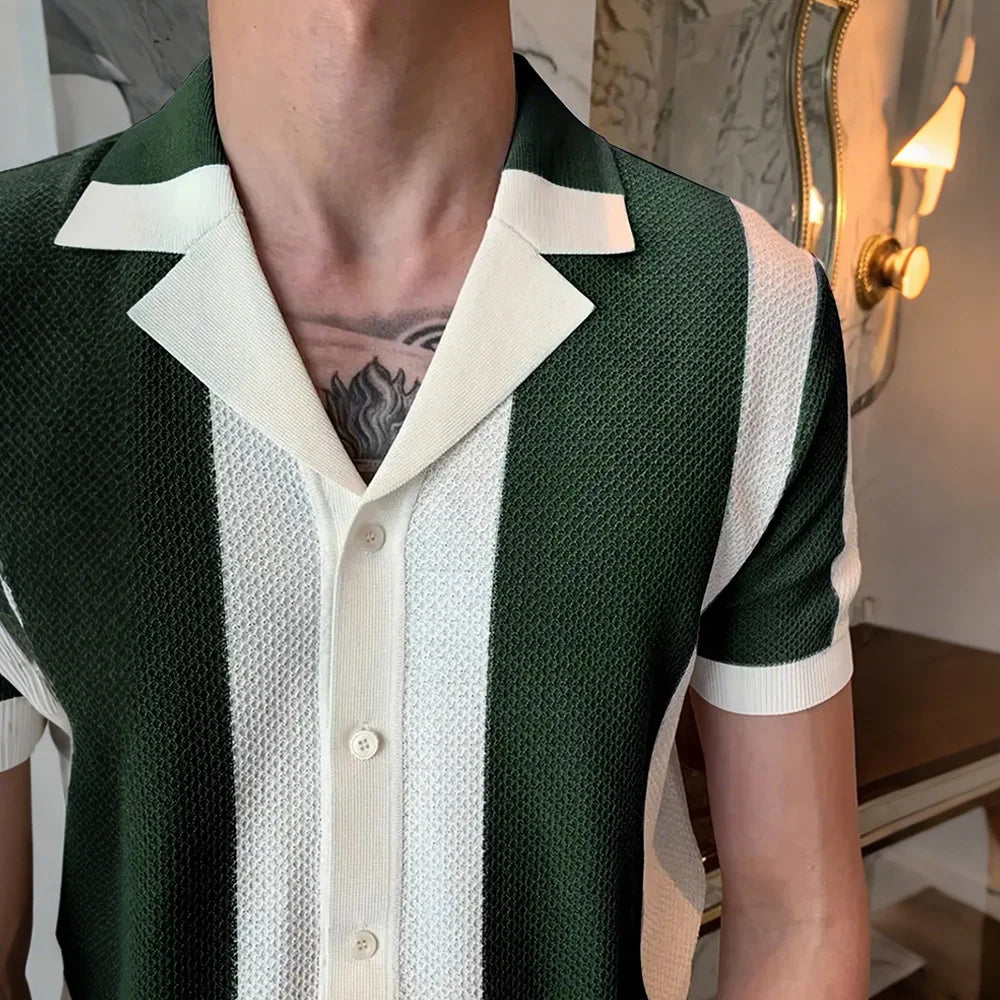 RETRO KNIT SHORT-SLEEVE POLO SHIRT