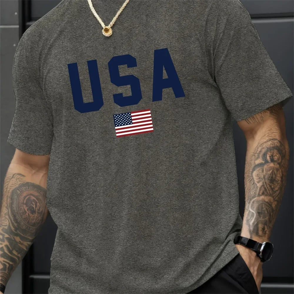 BREATHABLE CREW NECK ALPHABET T-SHIRT