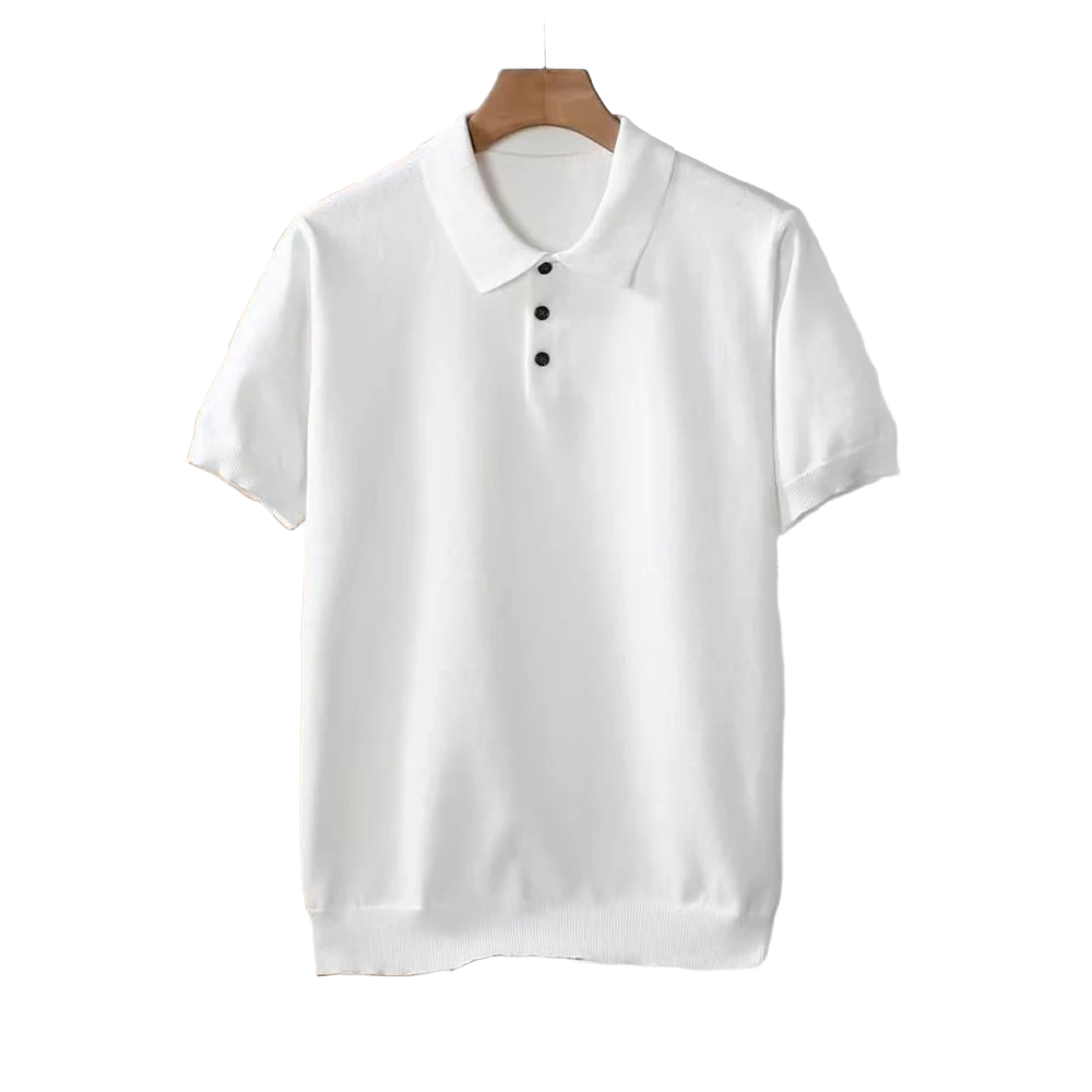LOOSE FIT WOVEN LAPEL POLO SHIRT