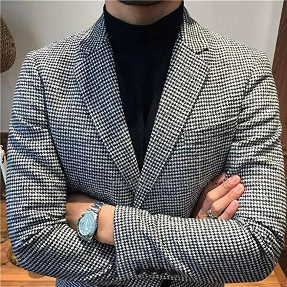 SLIM FIT HOUNDSTOOTH BLAZER
