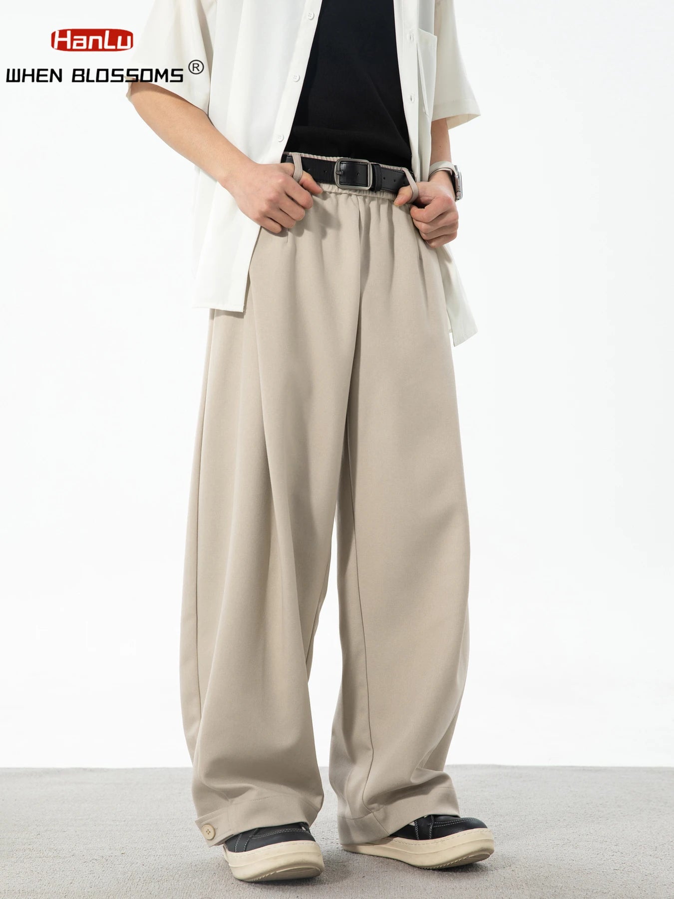 PLEATED RETRO LOOSE FIT TROUSERS