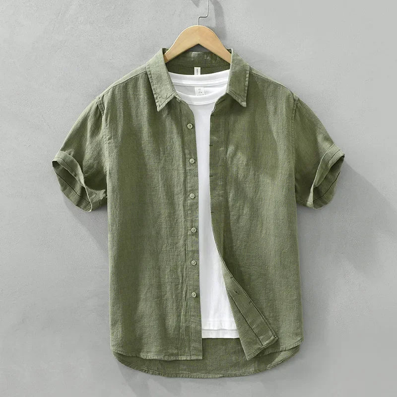 VINTAGE LINEN COTTON CASUAL SHIRT