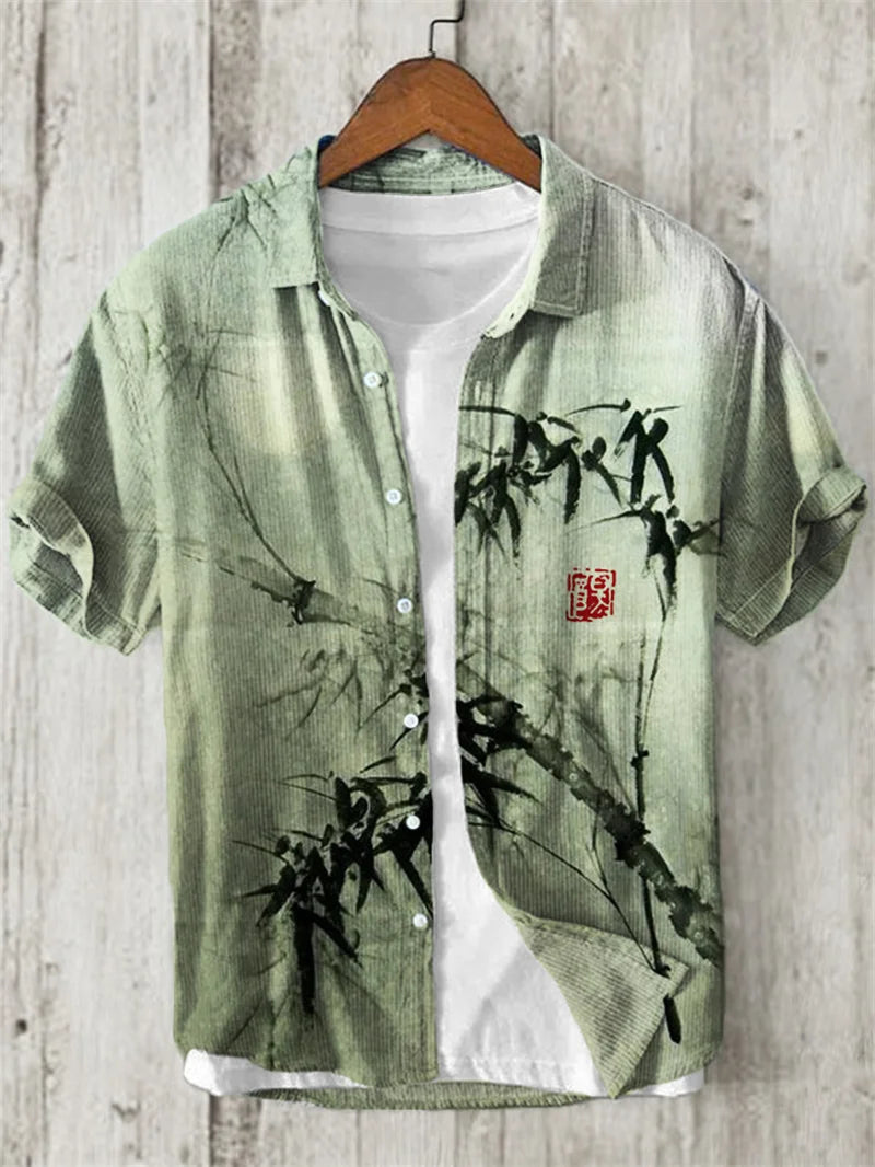 3D FLORAL HAWAIIAN SHORT-SLEEVE SHIRT