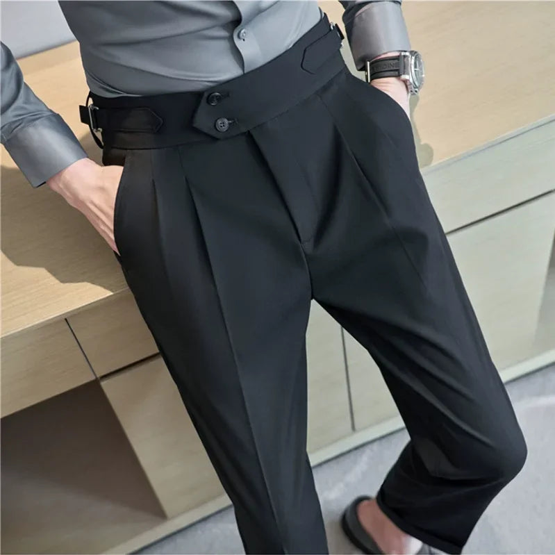 SLIM FIT HIGH WAIST OFFICE TROUSERS