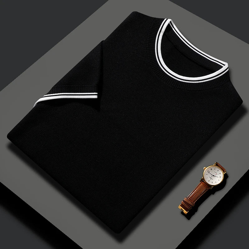 MULBERRY SILK CONTRAST KNIT TEE