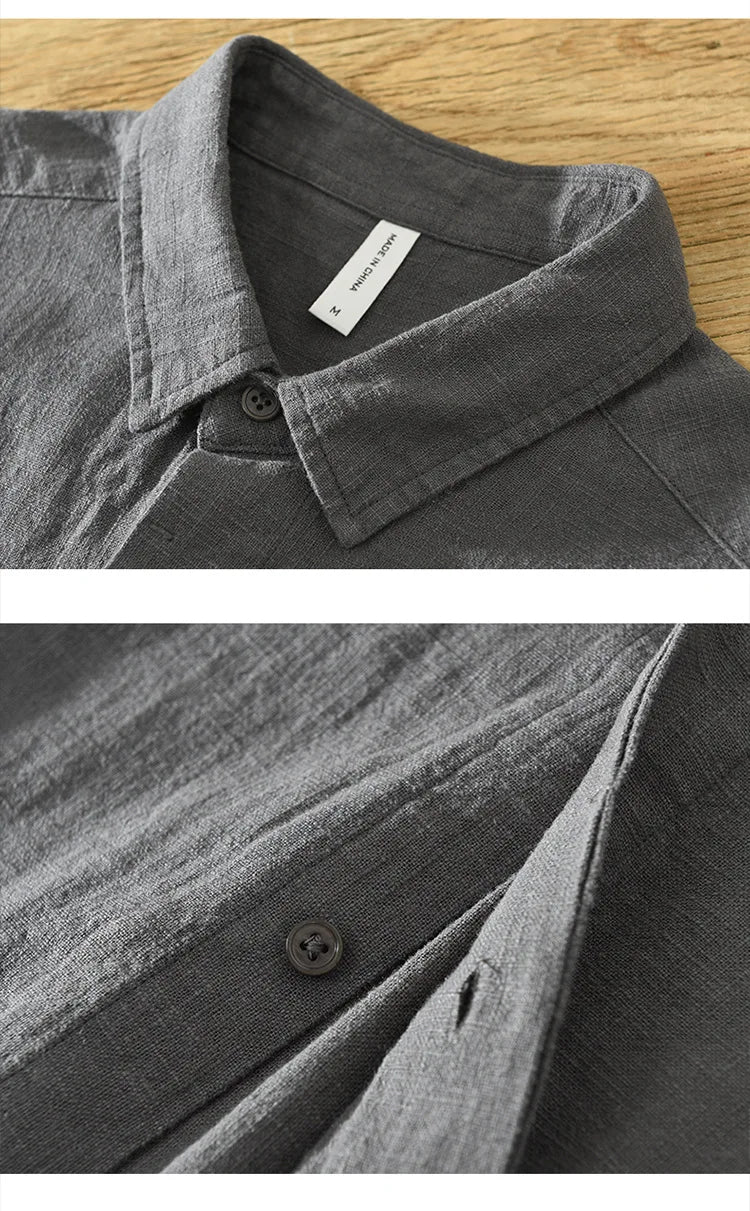 VINTAGE LINEN COTTON CASUAL SHIRT
