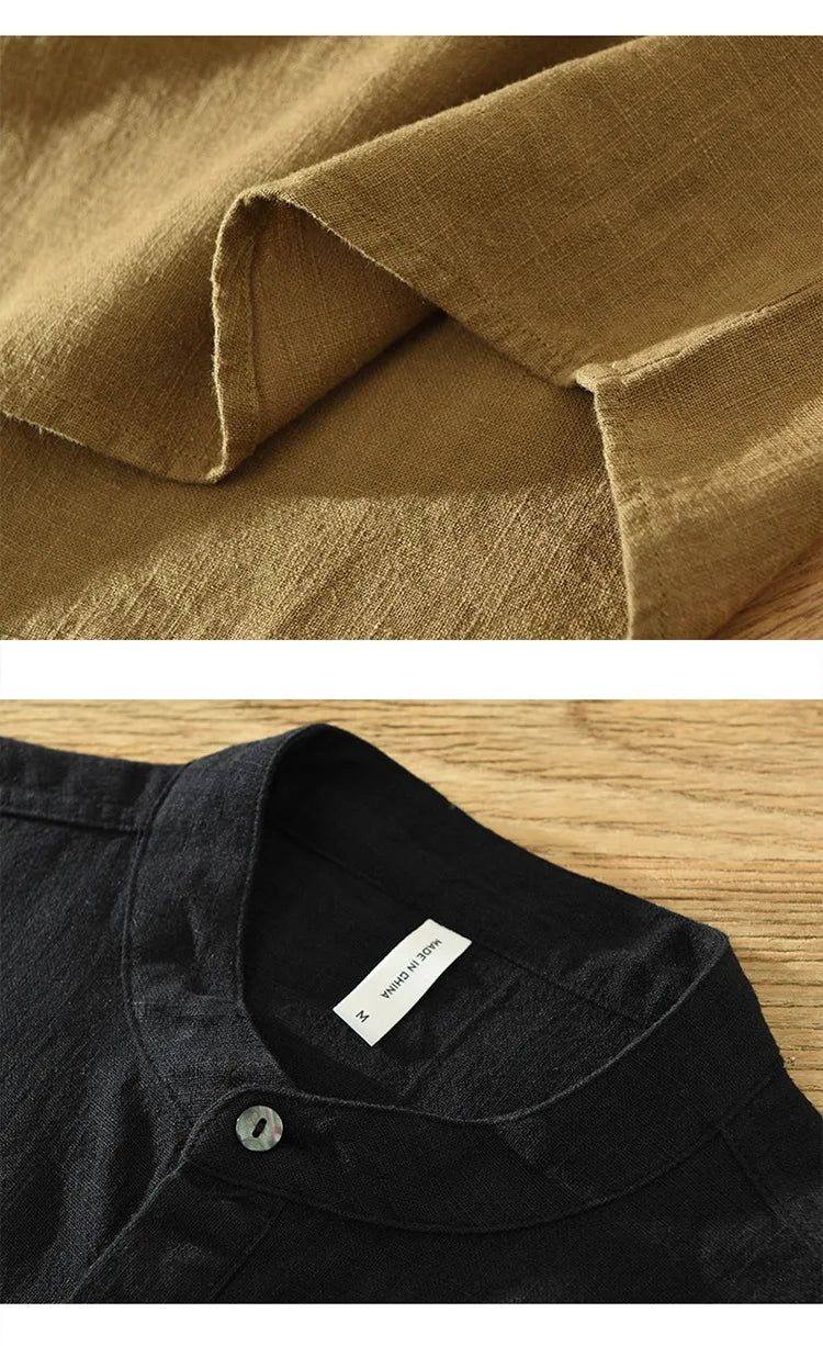 VINTAGE LINEN COTTON PULLOVER SHIRT