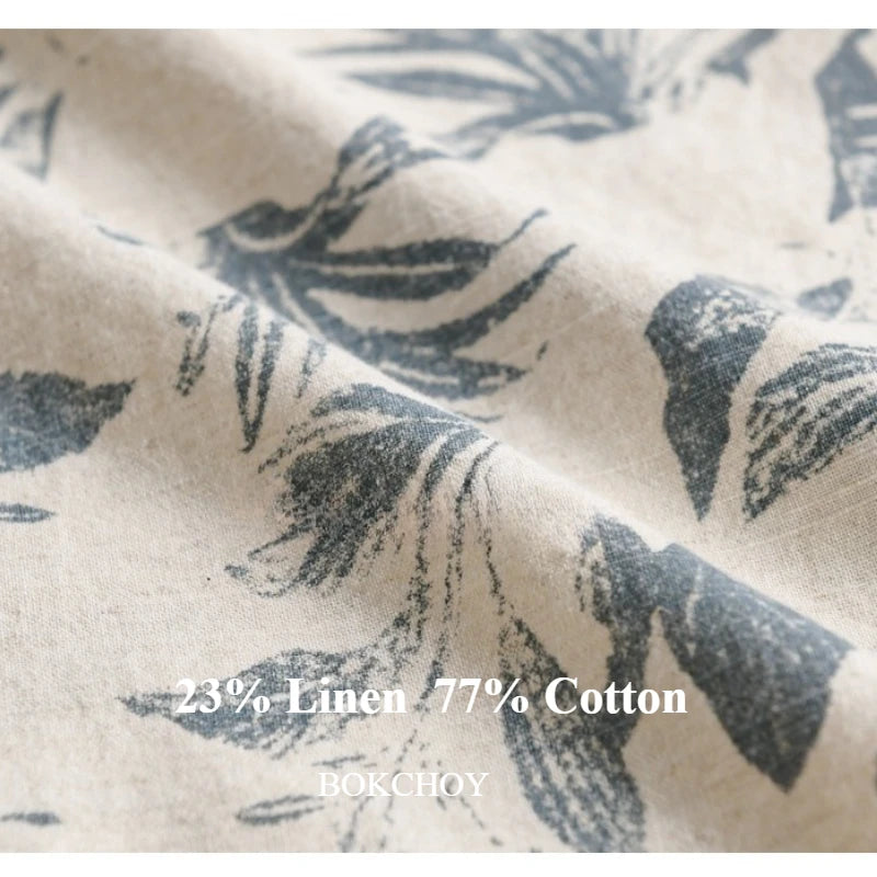 PRINTED LINEN COTTON SUMMER SHIRT