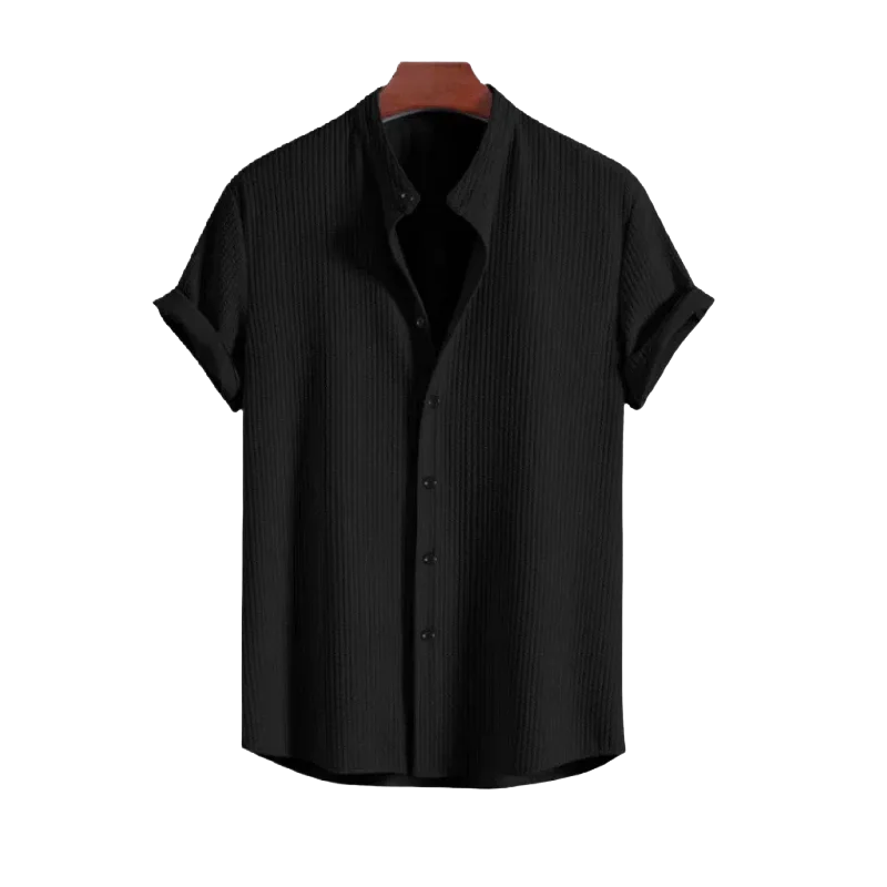 CORDUROY SHORT-SLEEVE BUTTON SHIRT