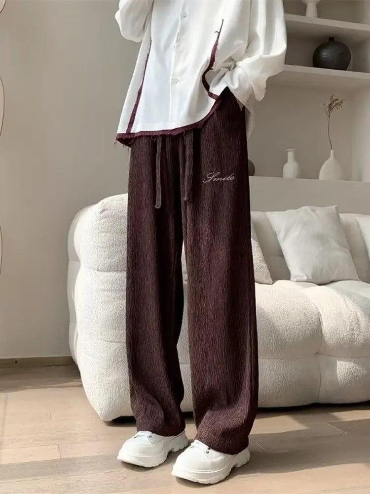 ICE SILK WIDE-LEG LINEN TROUSERS