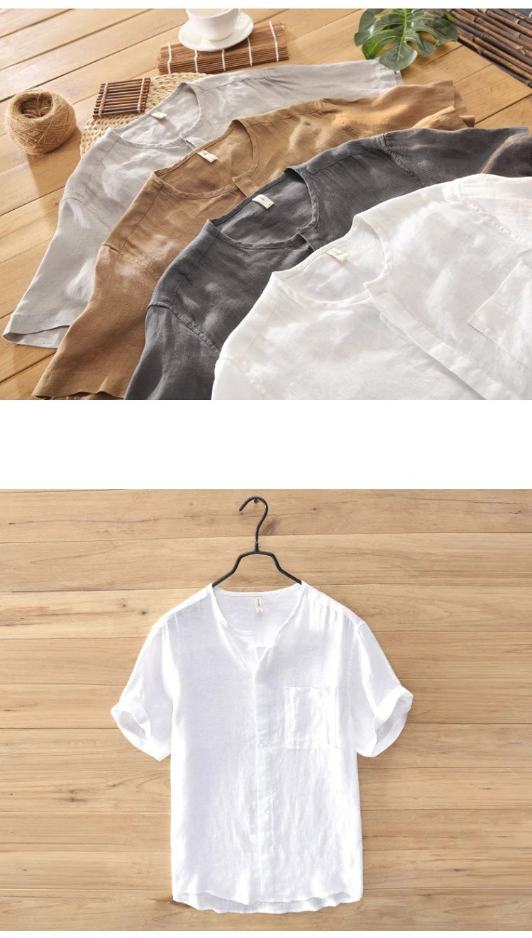 100% LINEN VINTAGE CASUAL SHIRT