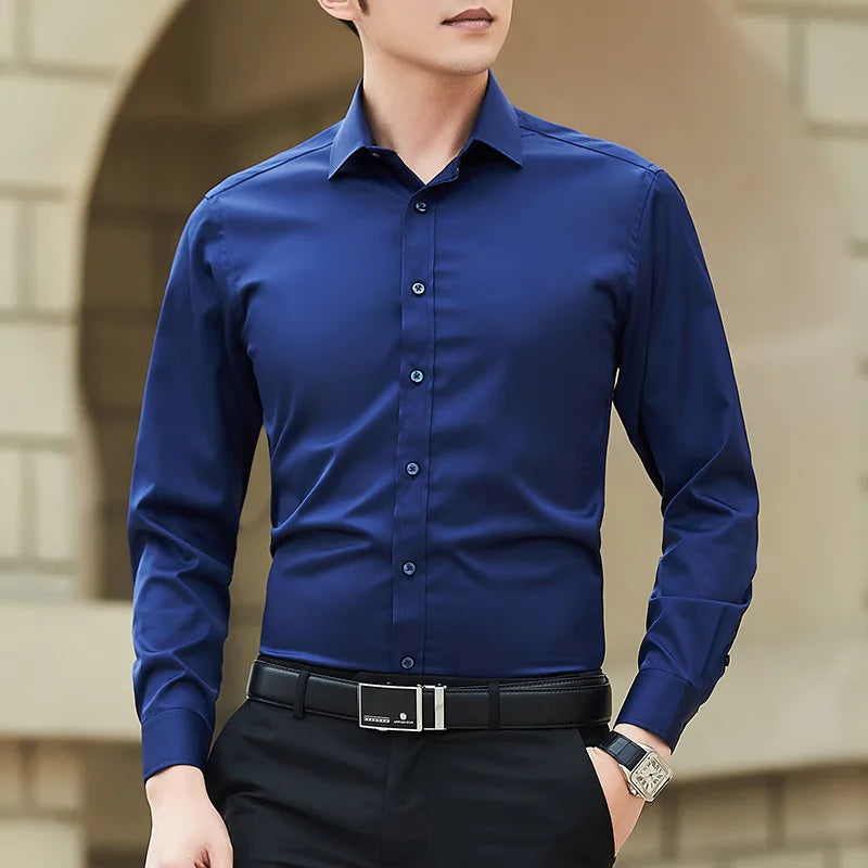 PLUS SIZE SOLID BUSINESS SHIRT