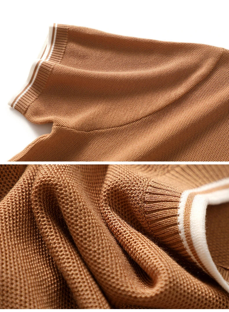 MULBERRY SILK CONTRAST KNIT TEE