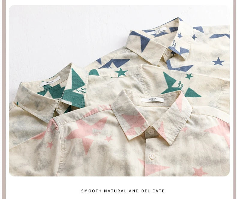 STAR PRINT PURE COTTON SHIRT