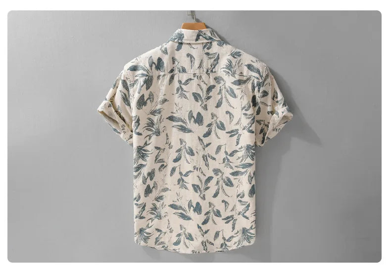PRINTED LINEN COTTON SUMMER SHIRT