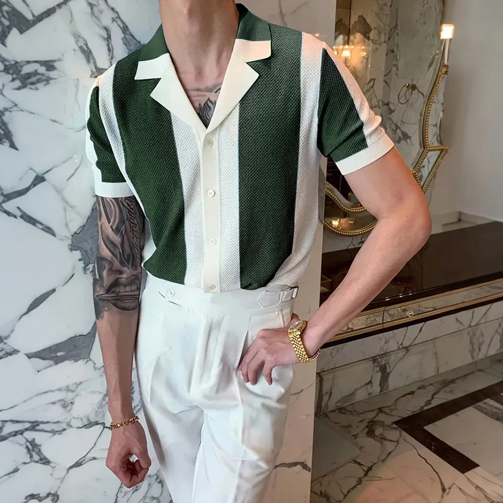 RETRO KNIT SHORT-SLEEVE POLO SHIRT