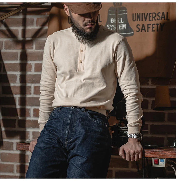 HEAVYWEIGHT LONG-SLEEVE HENLEY SHIRT