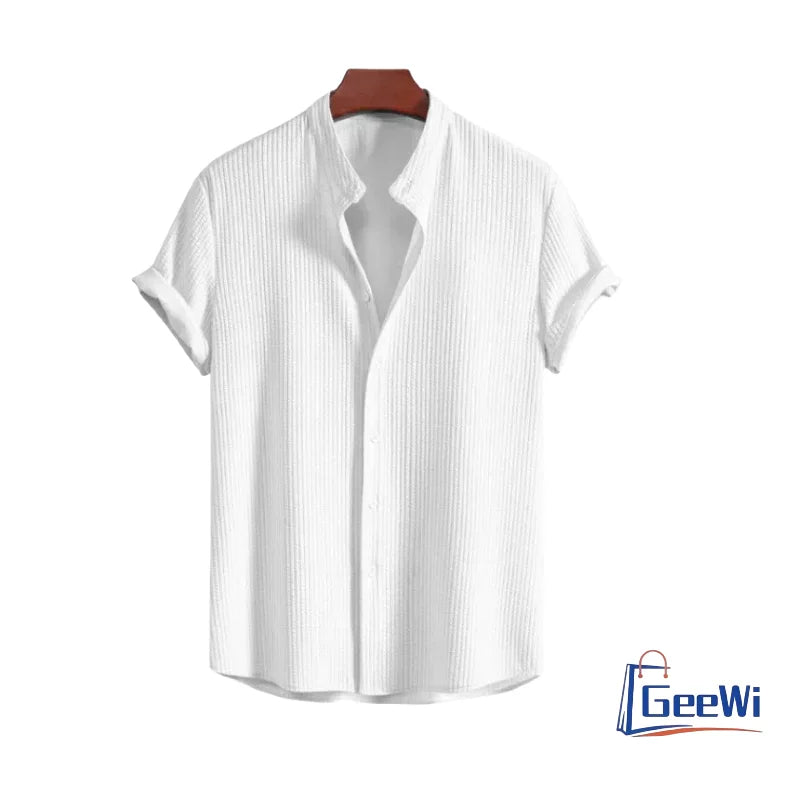 CORDUROY SHORT-SLEEVE BUTTON SHIRT