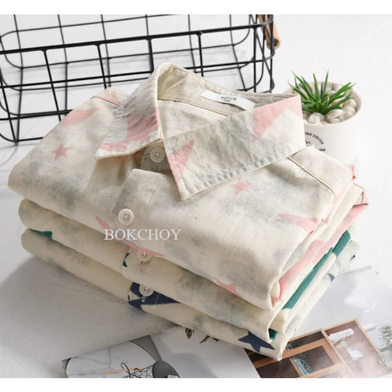 STAR PRINT PURE COTTON SHIRT