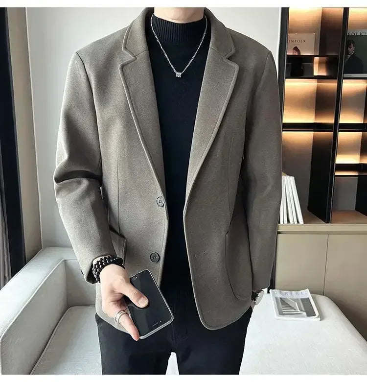 SLIM FIT TWEED BLAZER JACKET