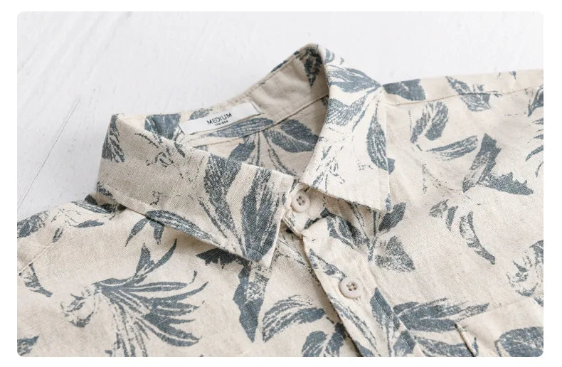 PRINTED LINEN COTTON SUMMER SHIRT