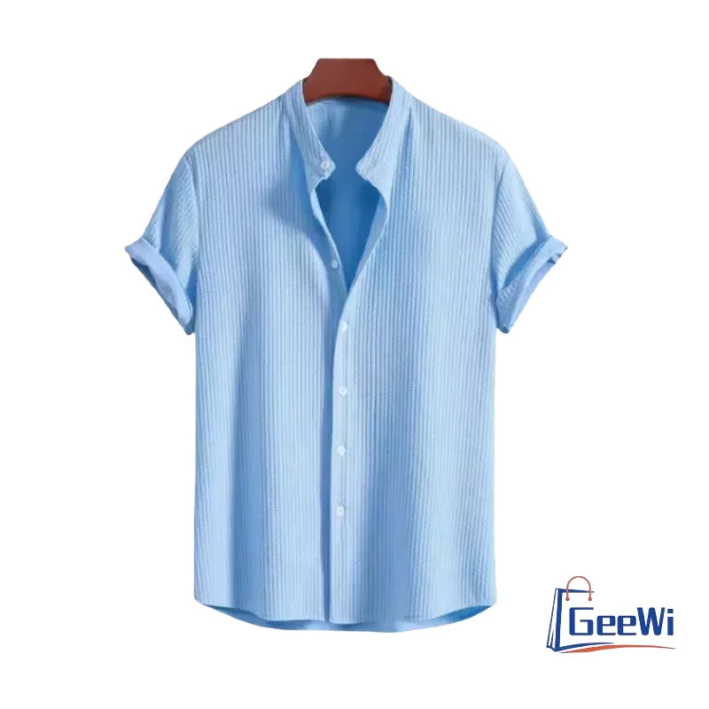 CORDUROY SHORT-SLEEVE BUTTON SHIRT