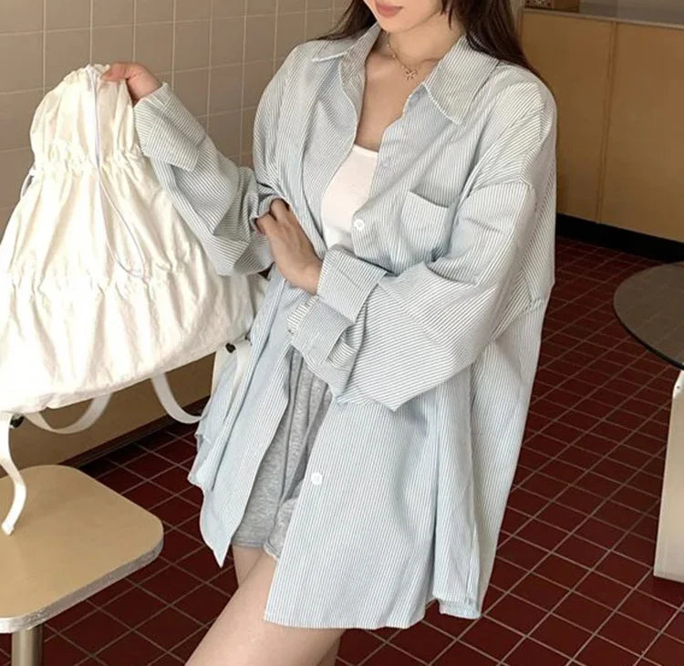 YELLOW STRIPED LOOSE VINTAGE SHIRT