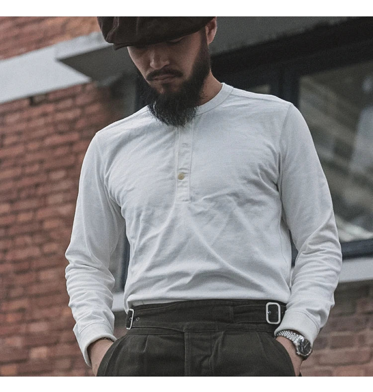 HEAVYWEIGHT LONG-SLEEVE HENLEY SHIRT