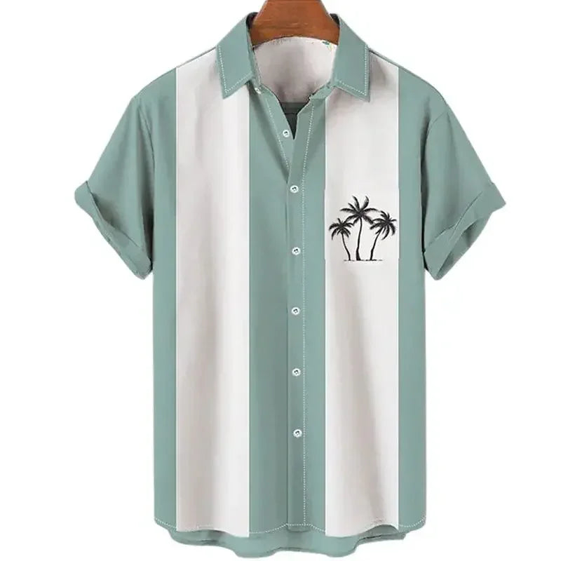 HAWAIIAN COCONUT TREE PRINT SHIRT