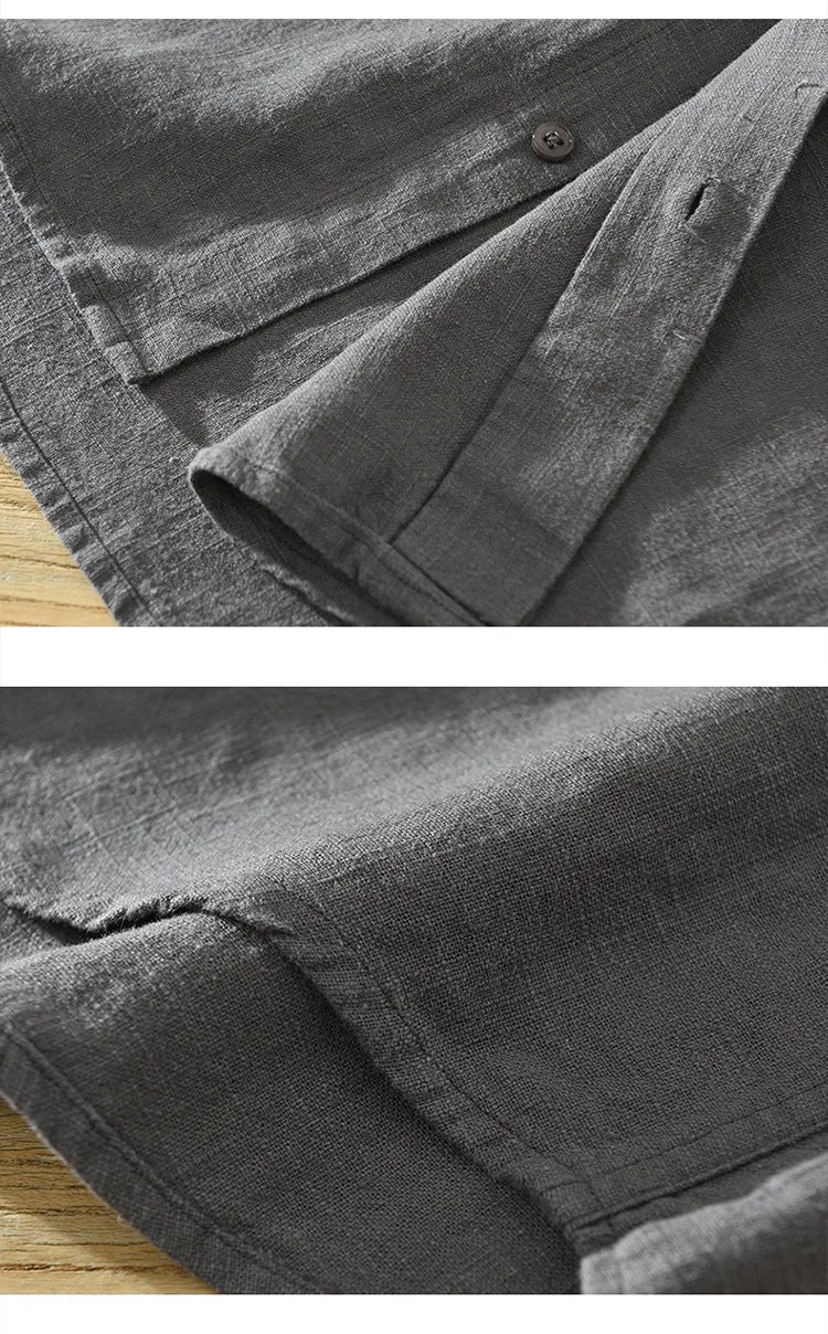 VINTAGE LINEN COTTON CASUAL SHIRT