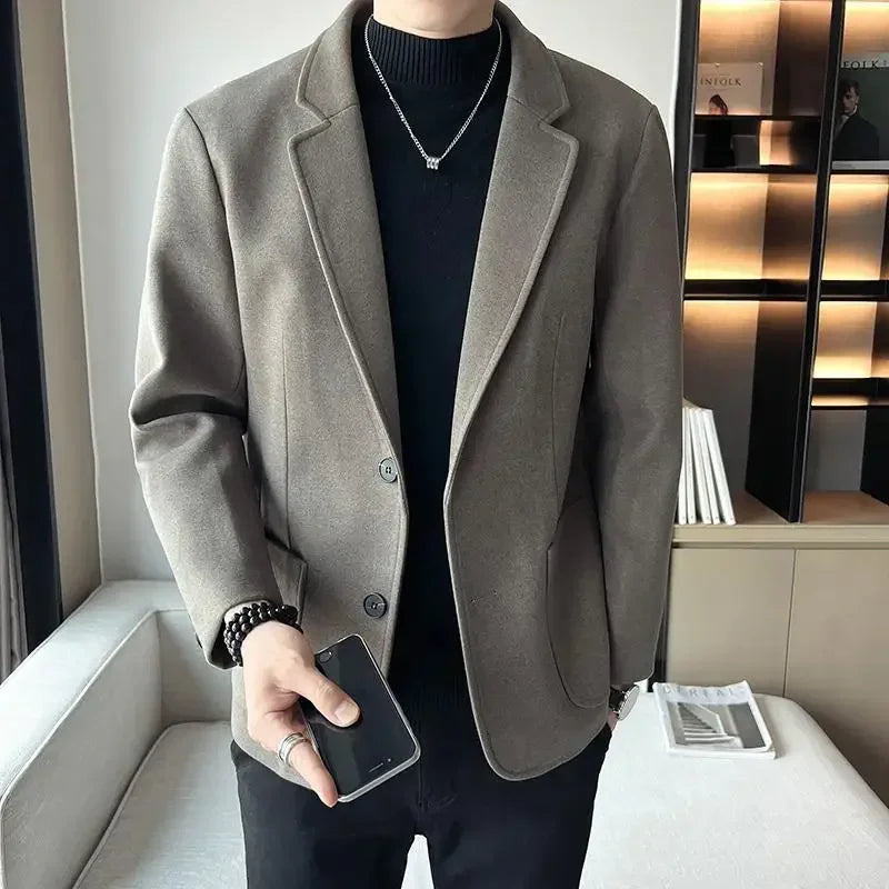 SLIM FIT TWEED BLAZER JACKET