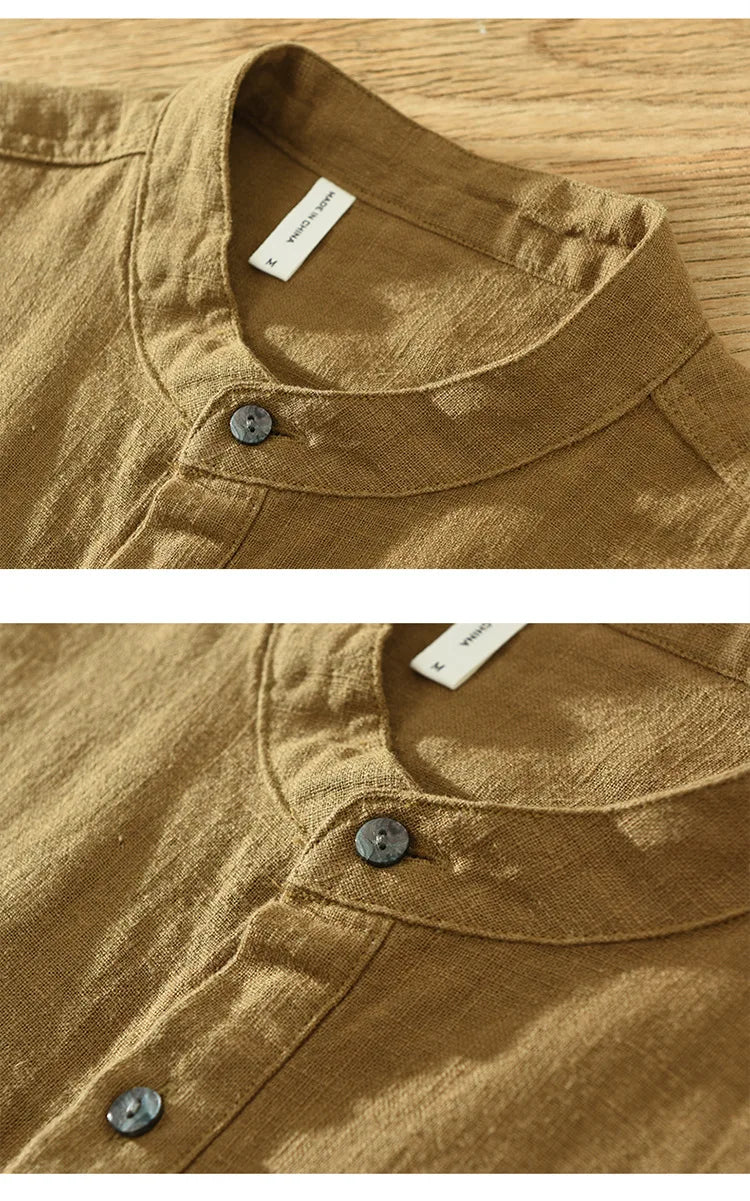 VINTAGE LINEN COTTON PULLOVER SHIRT