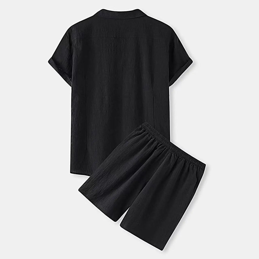 COTTON LINEN SHORT-SLEEVE SUMMER SET