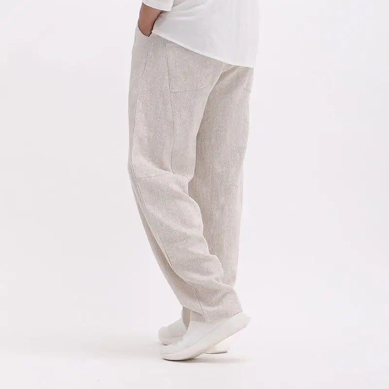 LOOSE VINTAGE COTTON LINEN TROUSERS